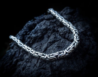 9mm Bali Byzantine Chain | Solid Silver Chain  | Bali Byzantine Necklace  | Handmade Byzantine Chain