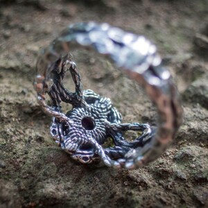 Sterling Silver Snake Ring with Amethyst Gemstone, Serpent Jewelry image 7