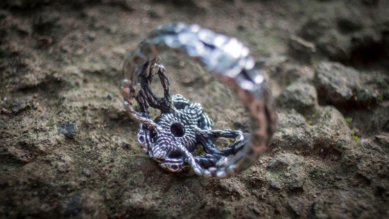 Sterling Silver Snake Ring with Amethyst Gemstone, Serpent Jewelry image 7