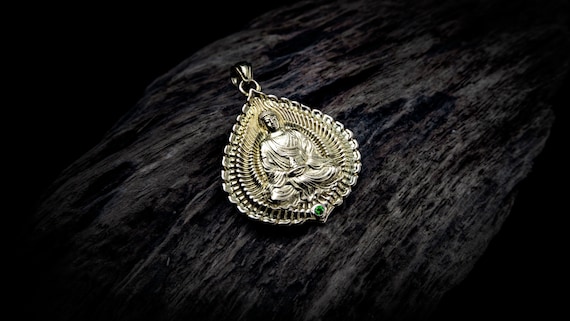 14K Gold Buddha Pendant 18K Gold Buddha 