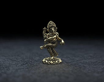 Solid Gold Ganesha Statue: Handmade Hindu Idol, 40mm