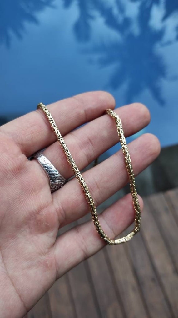 14K Solid Gold Byzantine Chain 2.5mm 