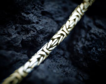 14K Solid Gold Byzantine Chain | 2.5mm Byzantine Chain  | Borobudur Gold Chain