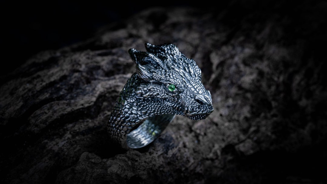 Silver Dragon Ring Mens Dragon Ring Silver Dragon Jewelry Etsy 日本