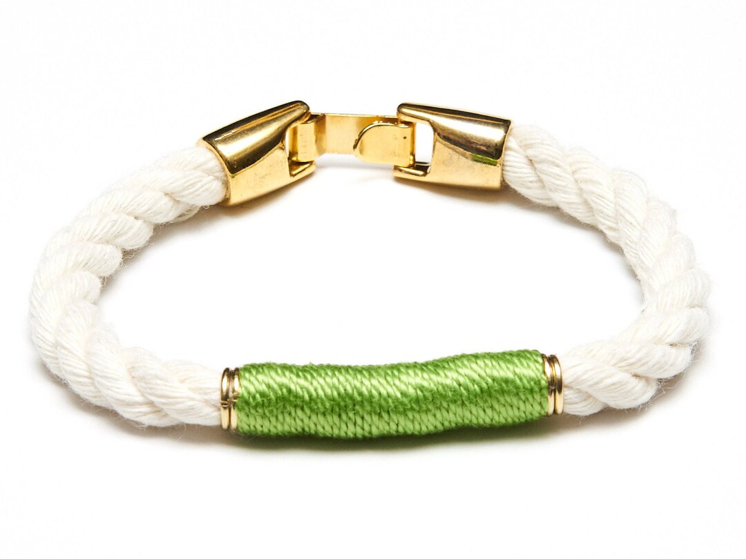 Nautical Rope Bracelet / Ivory Rope Bracelet / Gold Nautical Bracelet ...