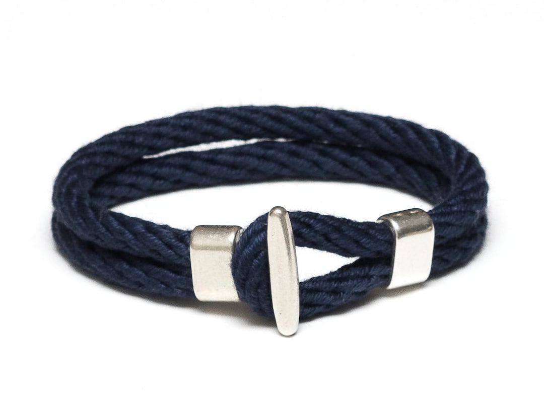 Nautical Rope Bracelet / Nautical Jewelry / Silver T Bar Clasp Bracelet