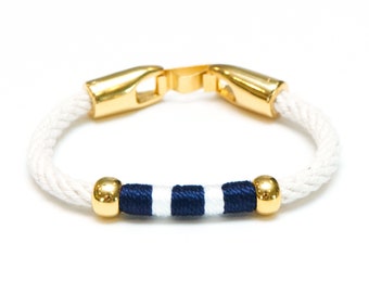 Nautical Rope Bracelet / Ivory Rope Bracelet / Gold Nautical Bracelet / Nautical Jewelry / Nautical Gift