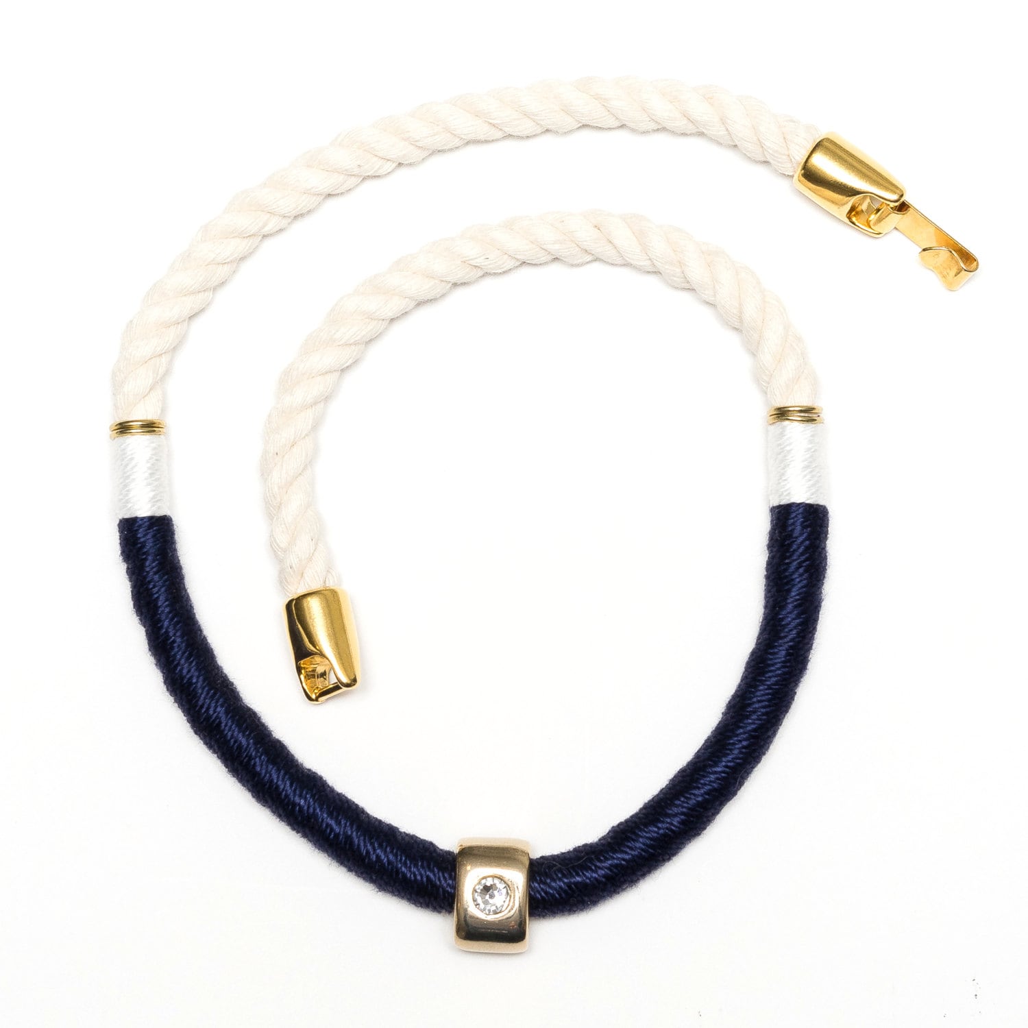 Nautical Rope Necklace Ivory Rope Necklace Gold Nautical Necklace Navy Blue Rope Necklace Nautical Jewelry Nautical Gift Etsy