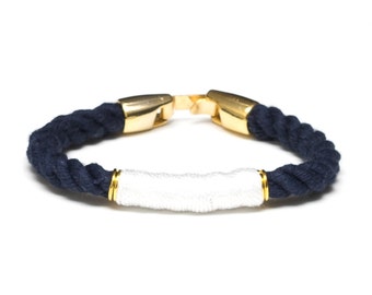 Nautical Rope Bracelet / Navy Blue Rope Bracelet / Gold Nautical Rope Bracelet / Nautical Jewelry / White Nautical Bracelet / Summer Jewelry