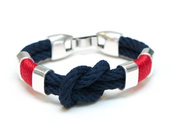 Nautical Rope Bracelet / Nautical Jewelry / Navy Blue Rope Bracelet / Square Knot Bracelet / Preppy Bracelet / Sailor Bracelet