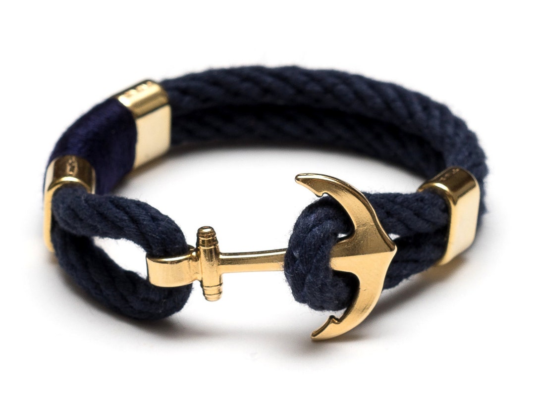 Nautical Rope Bracelet / Nautical Anchor Bracelet / Navy Blue Anchor
