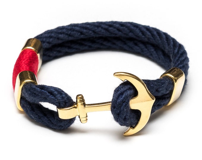 Nautical Rope Bracelet / Nautical Anchor Bracelet / Navy Red Blue Anchor Bracelet / Gold Anchor Bracelet / Nautical Jewelry / Nautical Gift