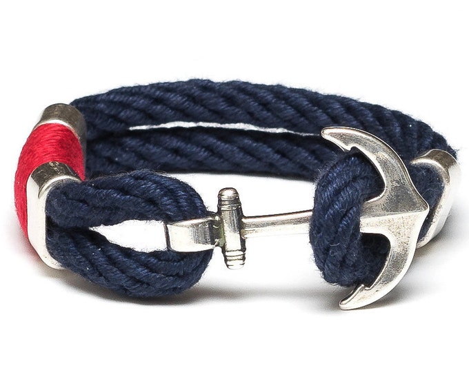Nautical Rope Bracelet / Nautical Anchor Bracelet / Navy Blue Anchor Bracelet / Silver Anchor Bracelet / Nautical Jewelry / Nautical Gift