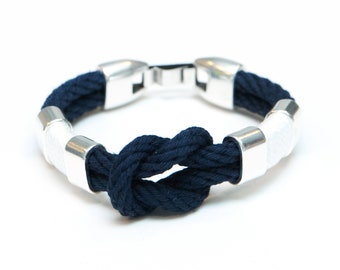 Nautical Rope Bracelet / Nautical Jewelry / Navy Blue Rope Bracelet / Square Knot Bracelet / Preppy Bracelet / Sailor Bracelet