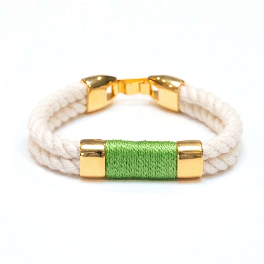 Nautical Rope Bracelet / Ivory Rope Bracelet / Gold Nautical Bracelet ...