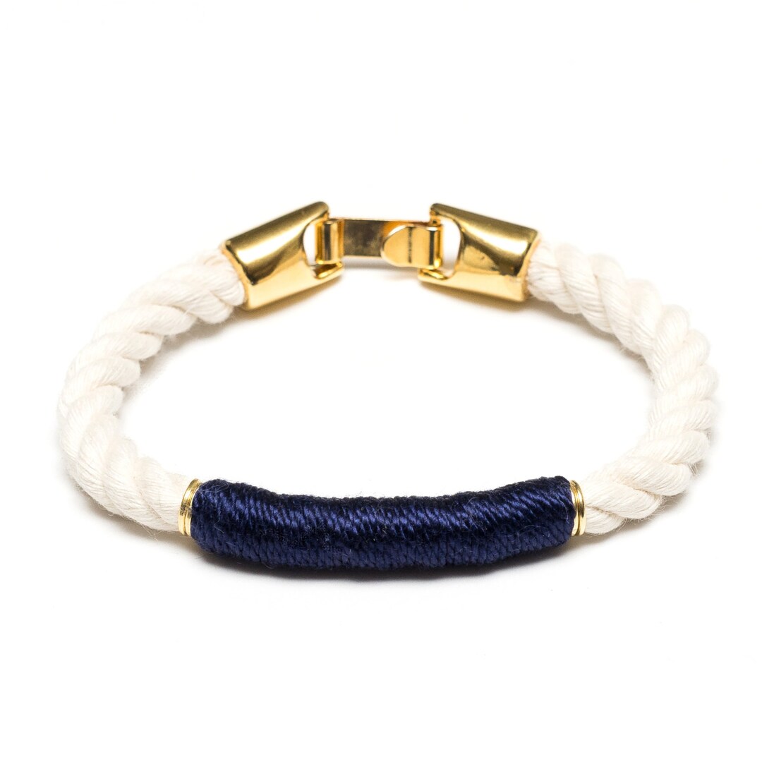 Nautical Rope Bracelet / Ivory Rope Bracelet / Gold Nautical Bracelet