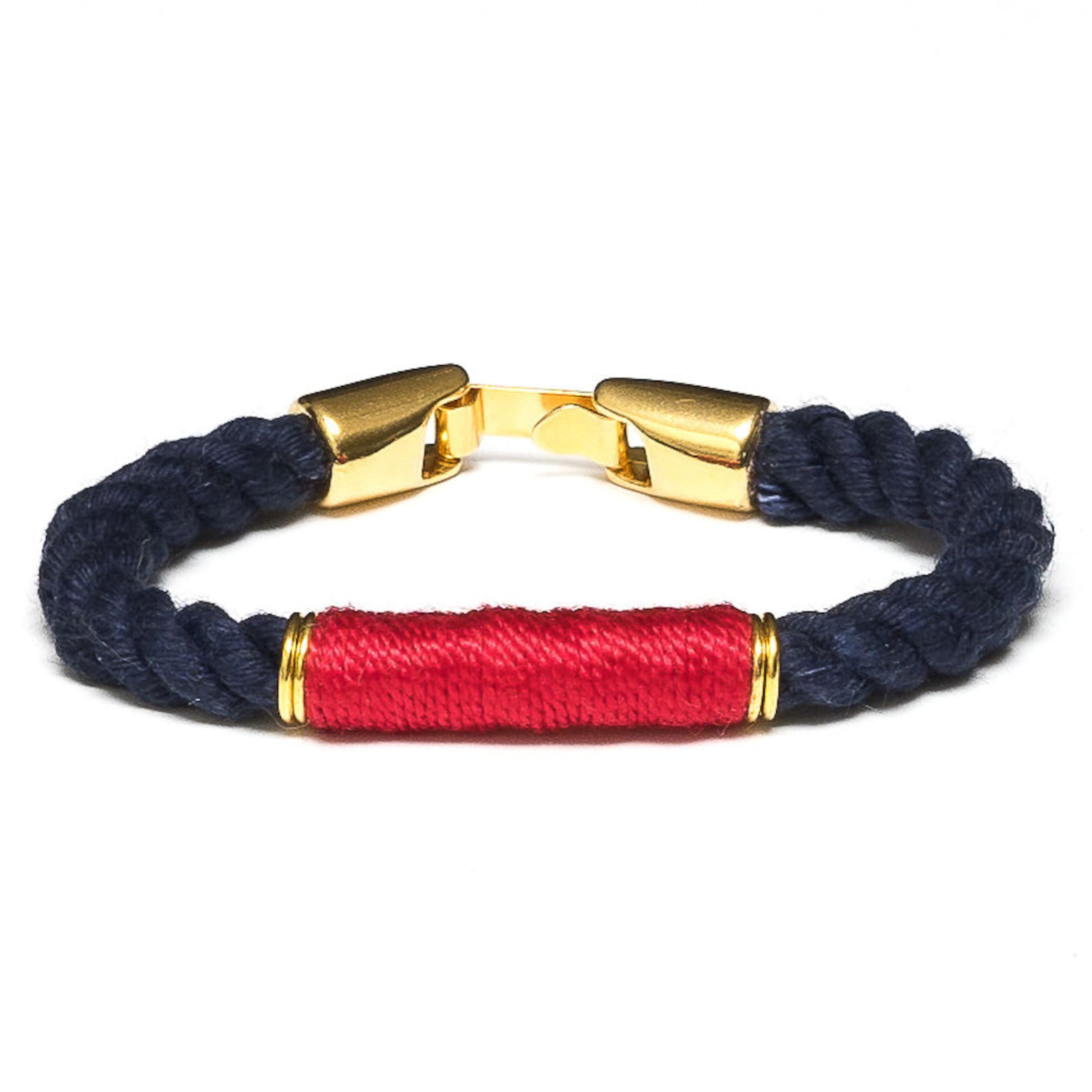 Nautical Rope Bracelet / Navy Blue Rope Bracelet / Gold Etsy