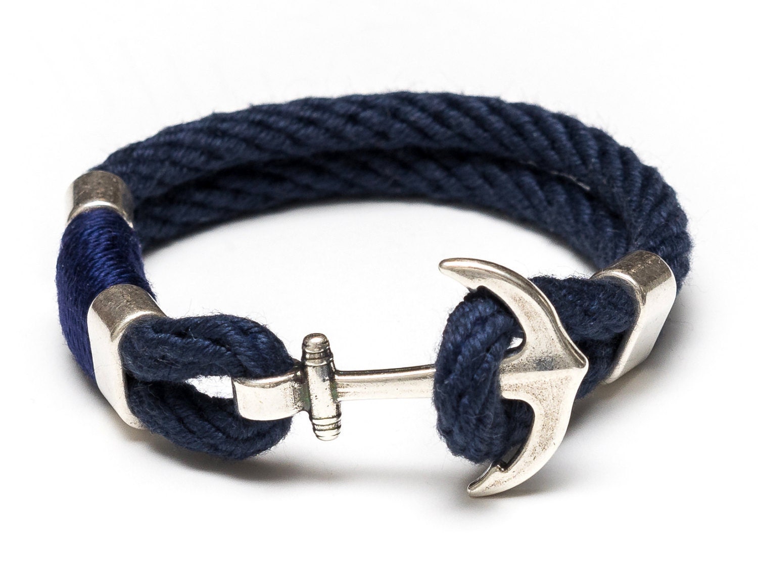 Nautical Rope Bracelet / Nautical Anchor Bracelet / Navy Blue Etsy