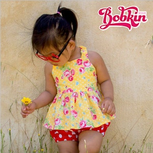 Girls Toddler Retro Top Dress PDF Sewing Pattern: Sizes 1 to 8
