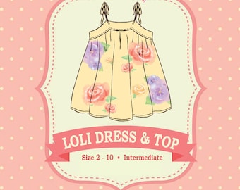 Girls Toddler Summer Dress Top Pdf Sewing Pattern - Sizes 2 to 10