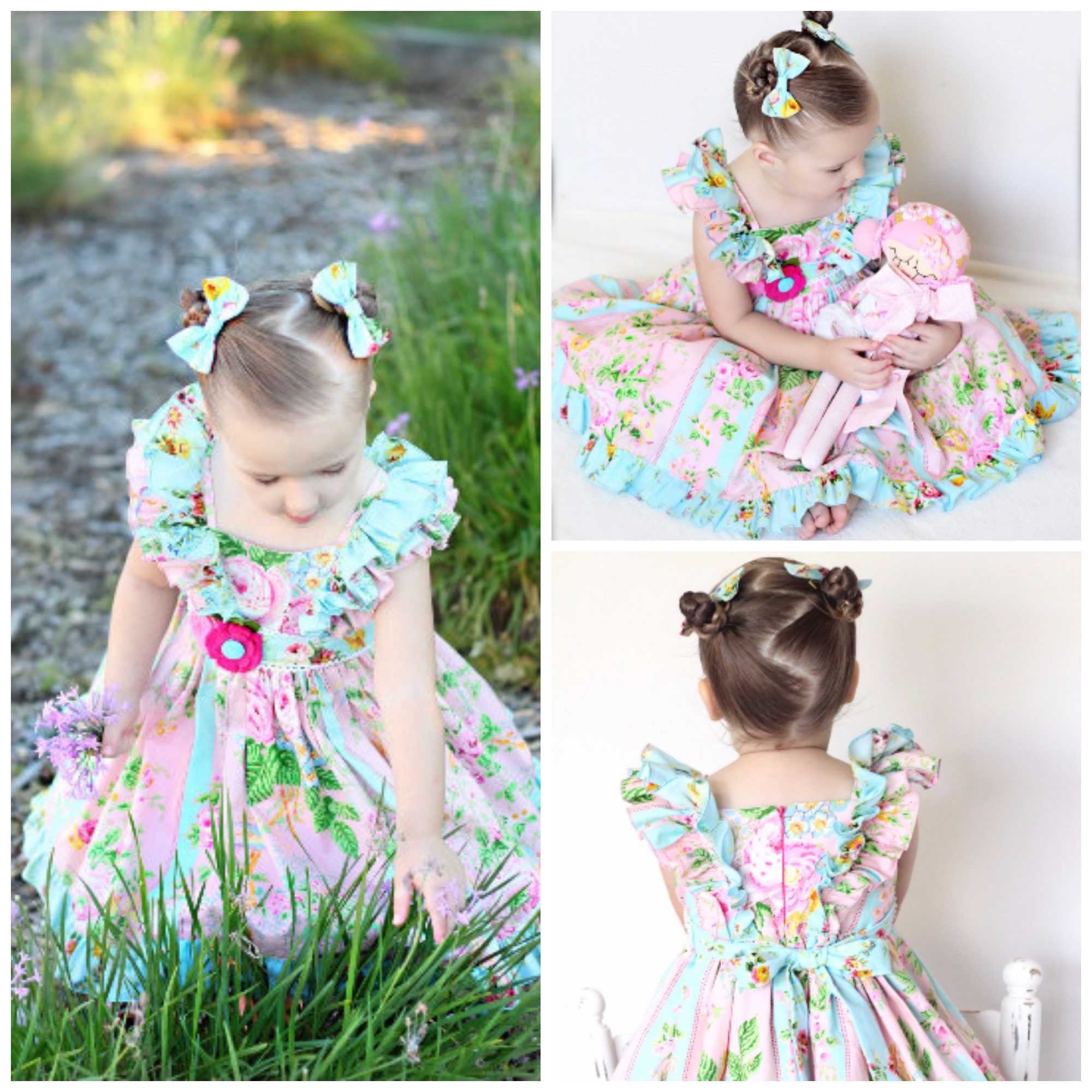 Pdf Sewing Pattern Retro Ruffle Dress Girls Toddlers Sz 1 to 10 - Etsy