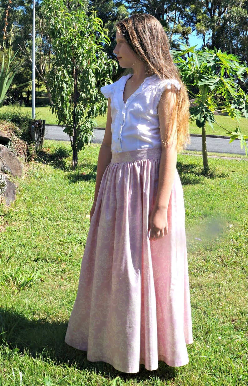 Toddler, Girls, Maxi Skirt PDF Sewing Pattern Vintage, Retro, Maxi, Sz 3-12 zdjęcie 6