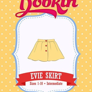 Girls PDF Skirt Sewing Pattern, Summer Skirt, Retro, Vintage, Button Front Skirt Sz 1 to 10