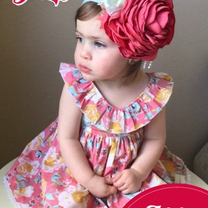 Adele Dress PDF Sewing Pattern, Ruffle Neckline: Sizes 1 to 10