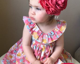 Adele Dress PDF Sewing Pattern, Ruffle Neckline: Sizes 1 to 10