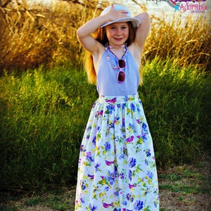 Toddler, Girls, Maxi Skirt PDF Sewing Pattern Vintage, Retro, Maxi, Sz 3-12 zdjęcie 9