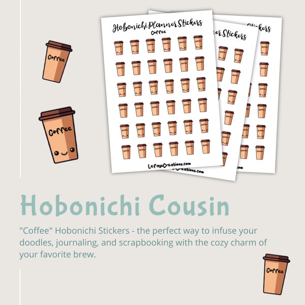 Hobonichi Cousin Stickersheet "Coffee"