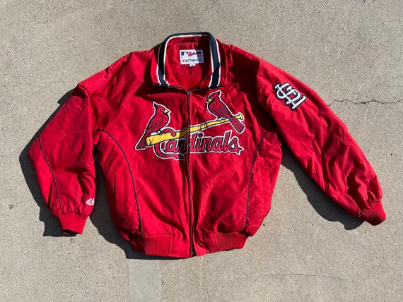 Vtg 90s Majestic MLB St. Louis Cardinals Zip Up H… - image 1