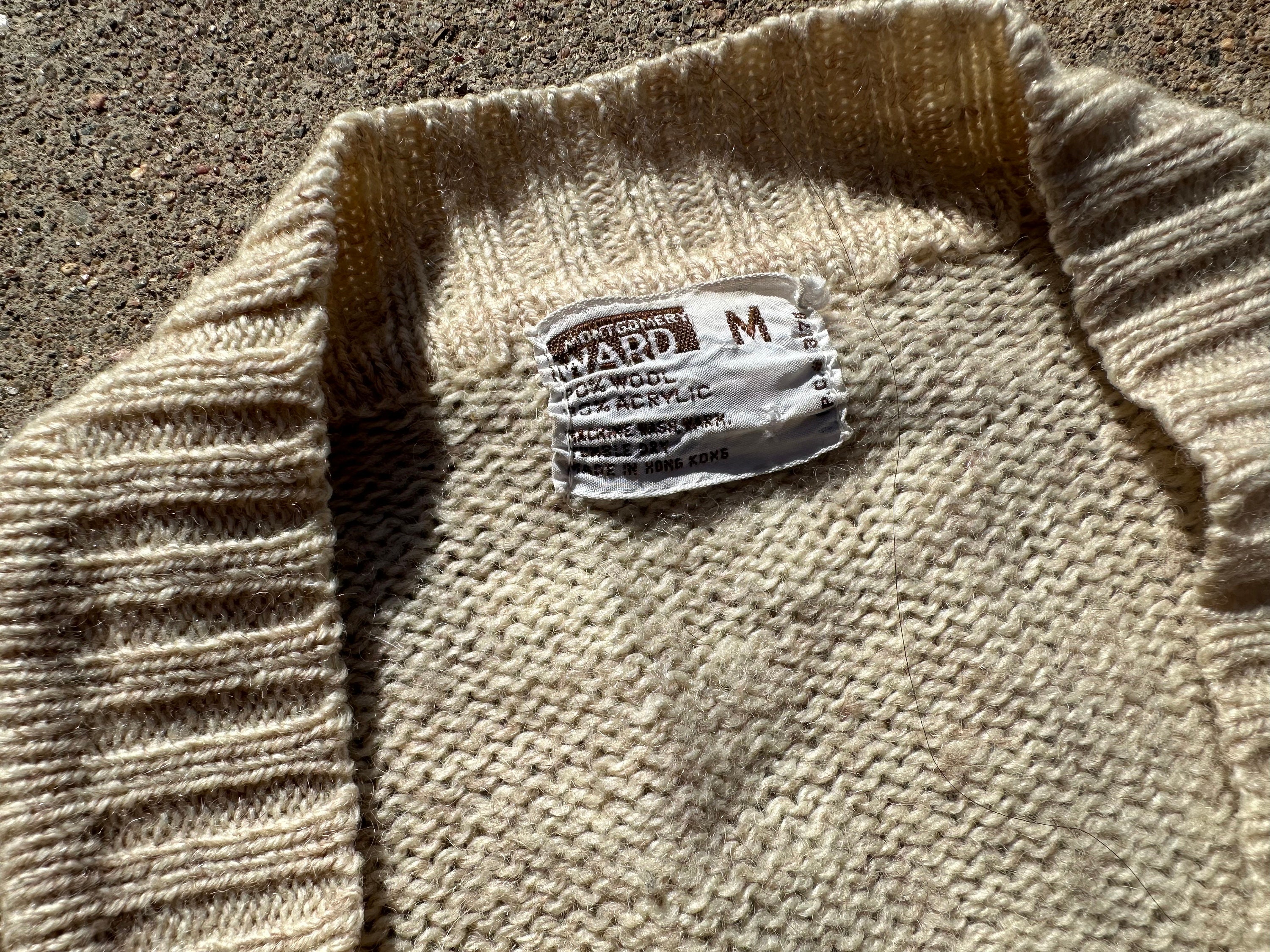 Vtg 70s Montgomery Ward Knit Cardigan Sweater - Etsy