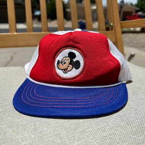 Vtg 80s Walt Disney Mickey Mouse Snapback Trucker Hat