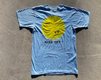 Vtg 1975 Kiss Off Single Stitched Printed Graphic T-Shirt