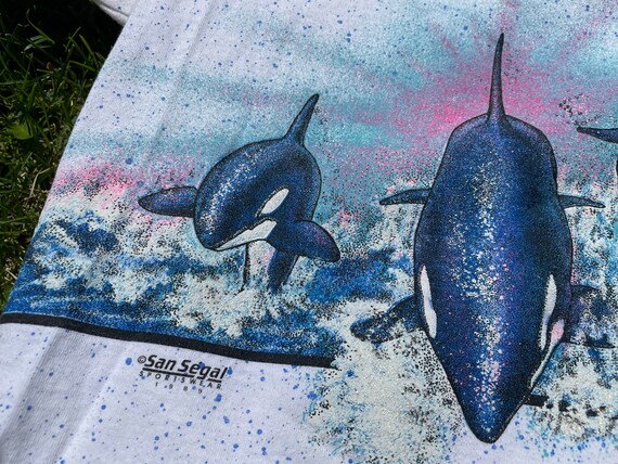 Vtg 1989 Sea World Wrap Around Print Single Stitch T-shirt