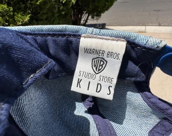 Vtg 90s Warner Brothers Looney Tunes Graphic Stitched Denim