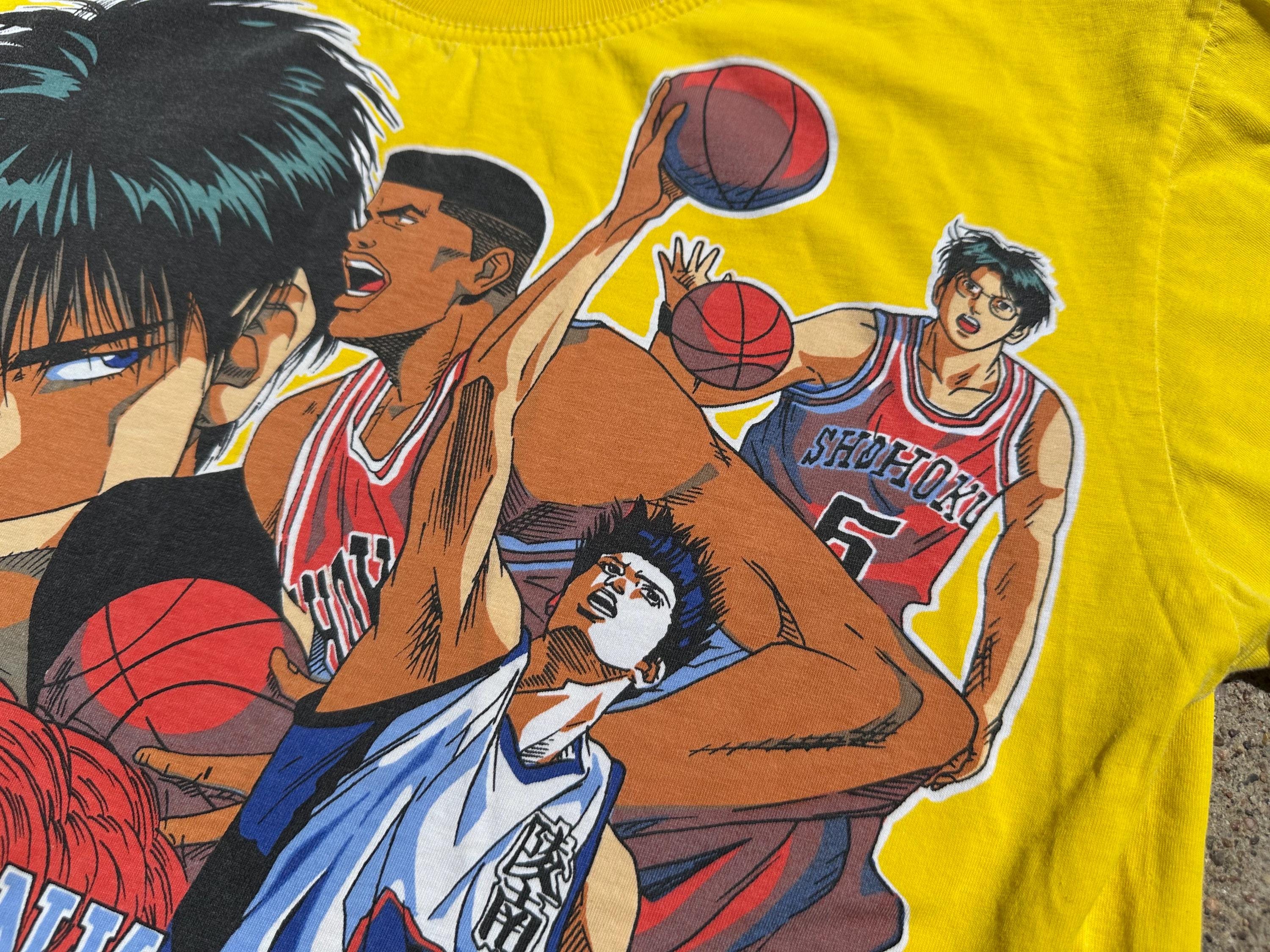 Vtg 90s Slam Dunk Japanese Anime All Over Print **kids XL** T