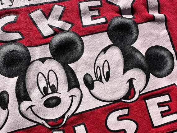Vtg 90s Wald Disney Mickey Mouse Graphic Printed Lightweight Crewneck Sweatshirt View 4