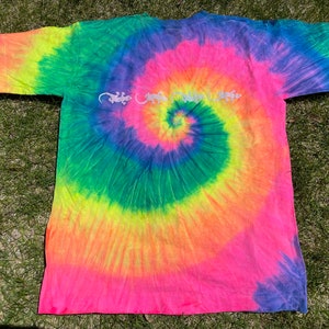 Vtg 90s Tie Dye Puerta Vallarta Single Stitch T-Shirt w Lizard Print on Front and Back