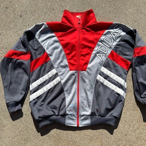 Vtg 80s Adidas Colorblock Tracksuit Zip Up Jacket