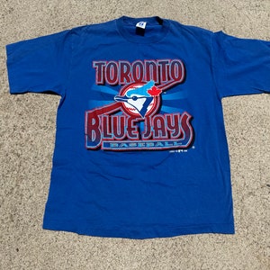 Vtg 1995 MLB Toronto Blue Jays Baseball Single Stitch Printed Graphic T-Shirt