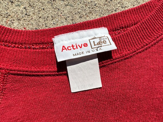 Vtg 1980s Lee Active Blank Red Crewneck Sweatshirt - image 3