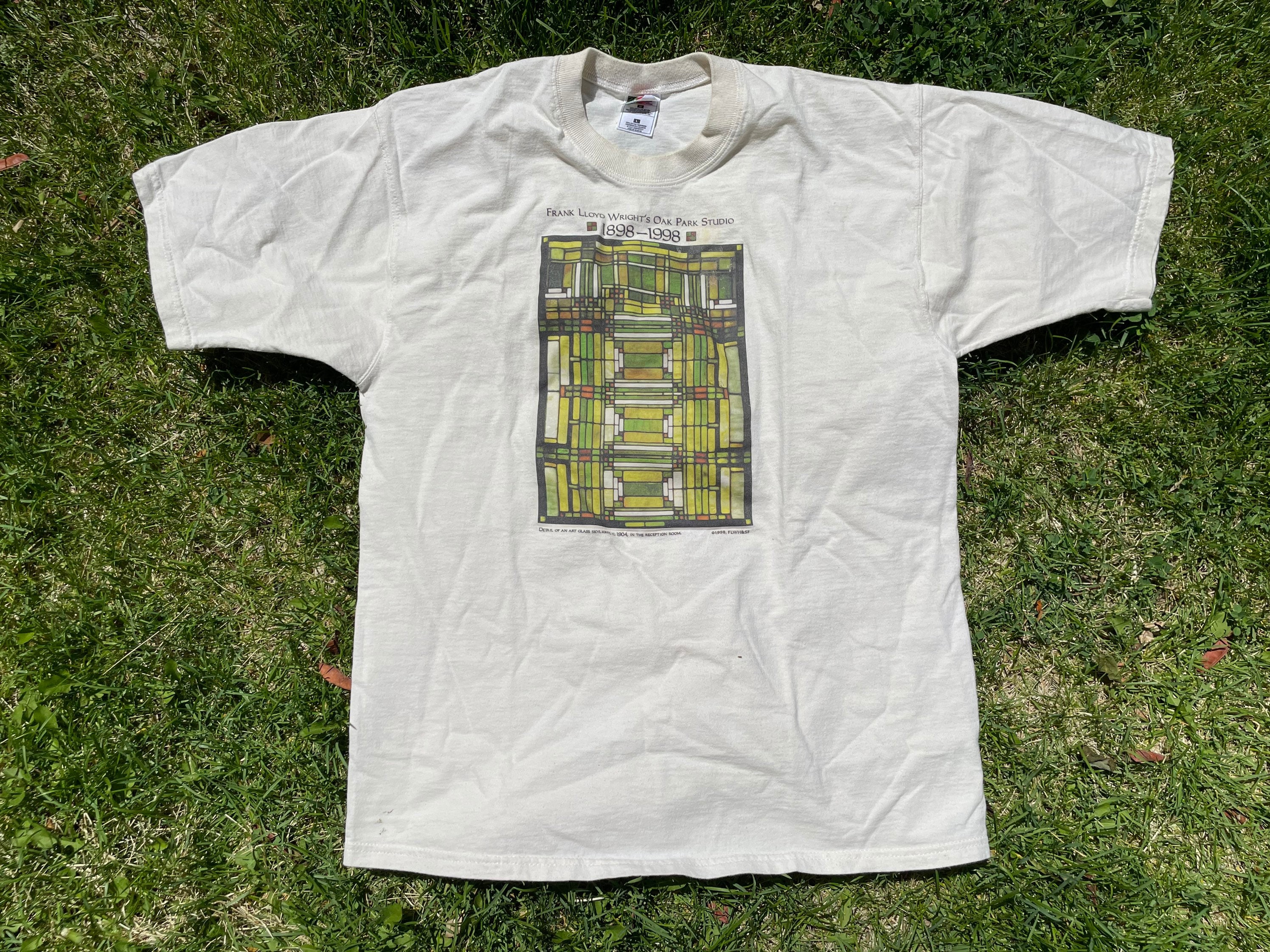 Vtg 1998 Frank Lloyd Wright's Oak Park Studio 1898-1998 Printed T-shirt 