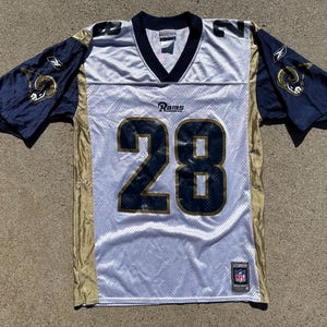 Y2K Reebok NFL St. Louis Rams Marshall Faulk #28 Printed Jersey