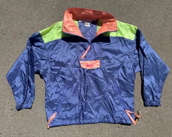 Vintage 1980s Columbia Sportswear Quarter Zip Windbreaker Jacket