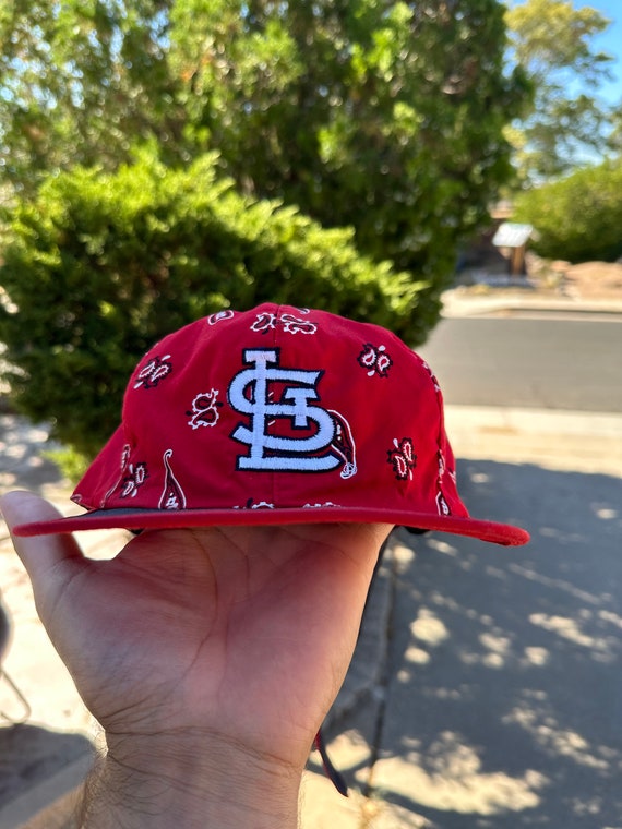 Vtg 90s Starter MLB St. Louis Cardinals Reversible Bandana Hat