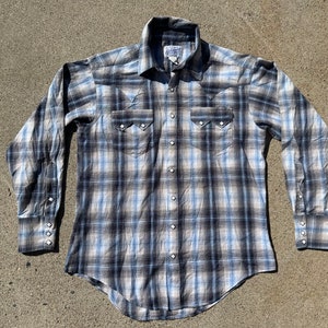 VTG 90er Jahre Tru-West Rockmont Ranchwear Langarm Western Wear Diamant Perle Snap Button Down Cowboy Shirt