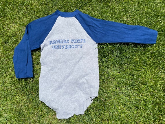 Vtg 70s NCAA Kansas State University 3/4 Sleeve R… - image 1