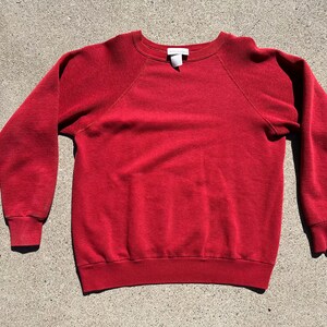 Vtg 1980s Lee Active Blank Red Crewneck Sweatshirt